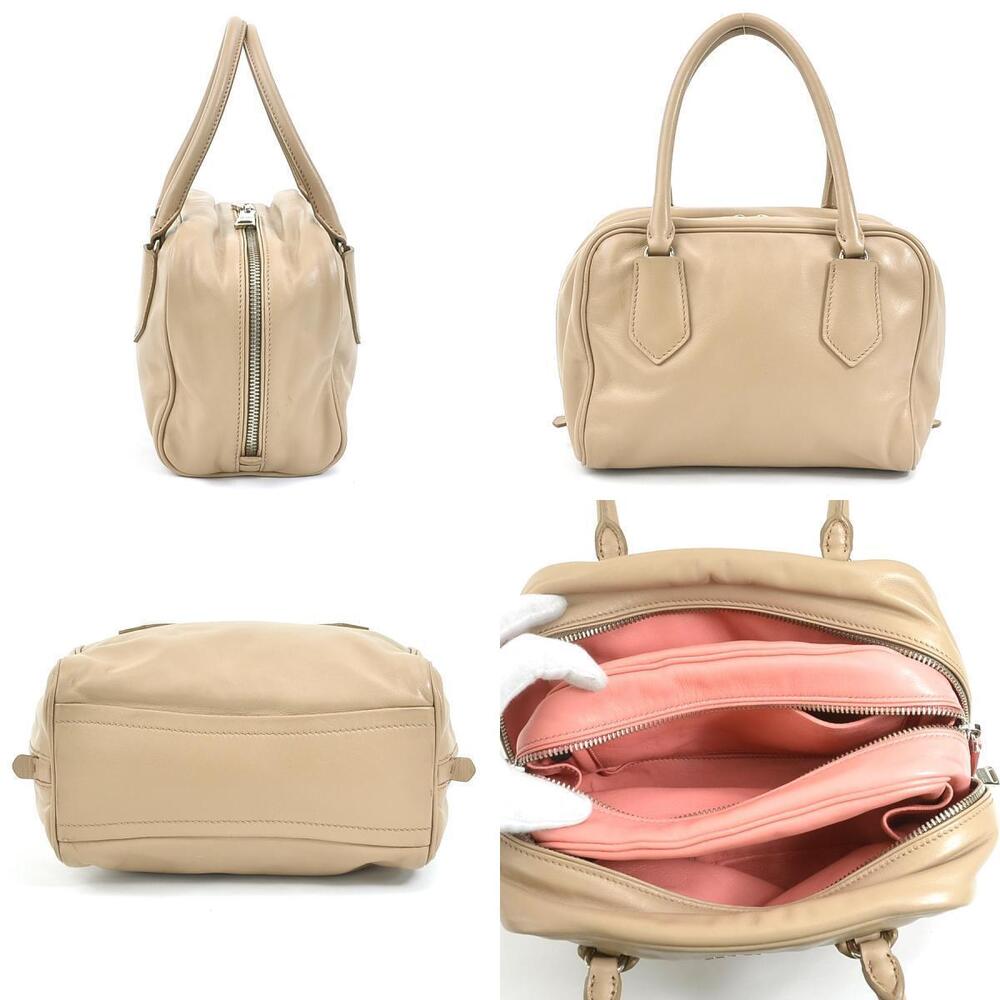 Prada Soft leather Calf Bag Inside beige Tan